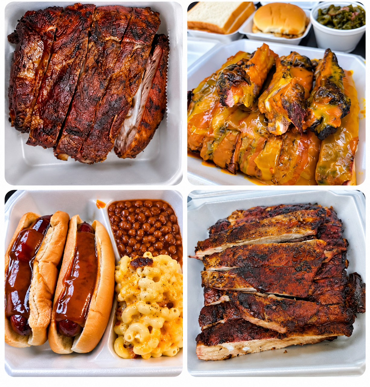 Smoked chicken dinner with soul food sides